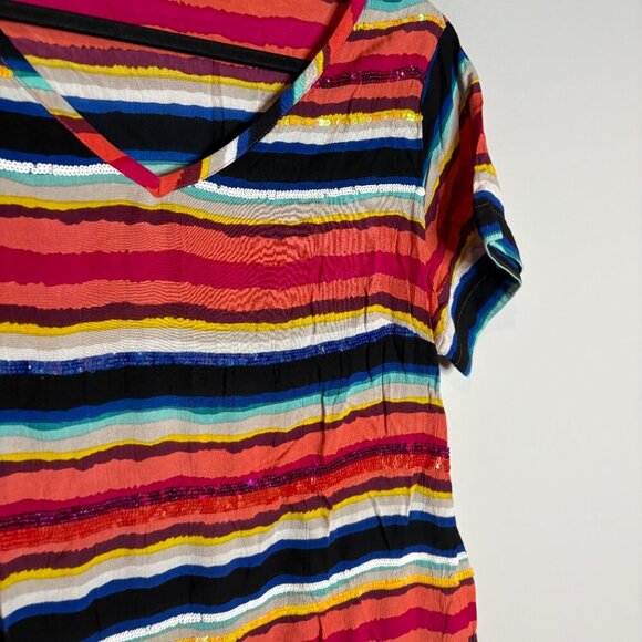 Soft Surroundings Colorista Tunic Sequin Striped Top - Picture 3 of 6